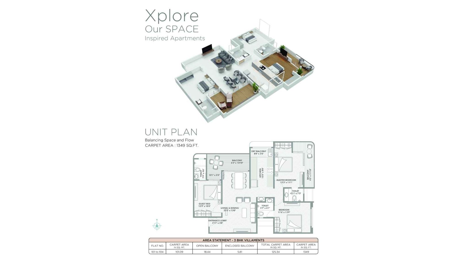 Harsh-Isha-3-BHK-Unit-Plan